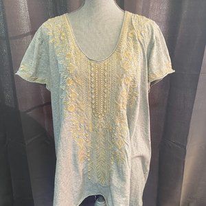 Johnny Was LA Embroidered Top Size XL